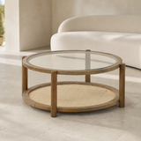 Spoleto Oak & Jute Coffee Table — premium Mediterranean lifestyle