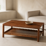 Matera Solid Wood Coffee Table in a premium Mediterranean living room