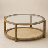 Spoleto Oak & Jute Coffee Table — Elara beige studio
