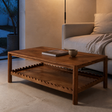 Matera Solid Wood Coffee Table in a refined evening living room