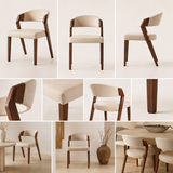 Aveline Leather and Wood Dining Chair