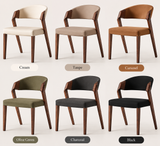Aveline Leather and Wood Dining Chair