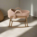 Noa Baby Moses Basket Bassinet with Round Hood