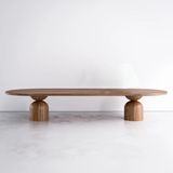 Baobab Oval Oak Wood Coffee Table Natural Walnut - My Home Design Australia