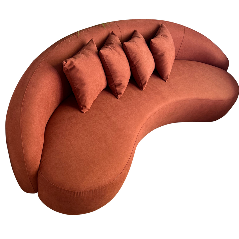 Bellagio Sofa Curved Sofa - Terracota