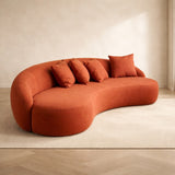 Bellagio Curved Sofa - Terracota colour