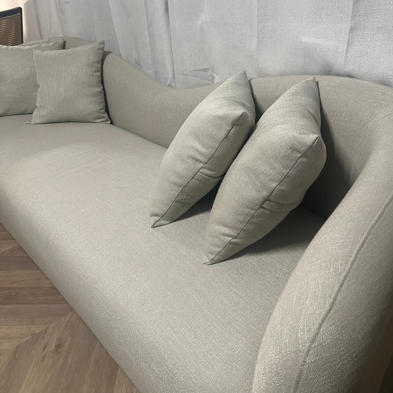 Velvienne Linen Curved Sofa - Grey