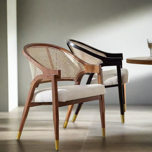 Cavoli Nordic Rattan Wood Dining Chair My Home Design