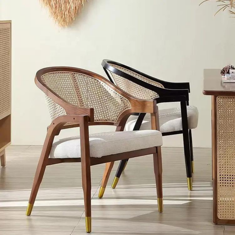 Wicker wood best sale dining chairs