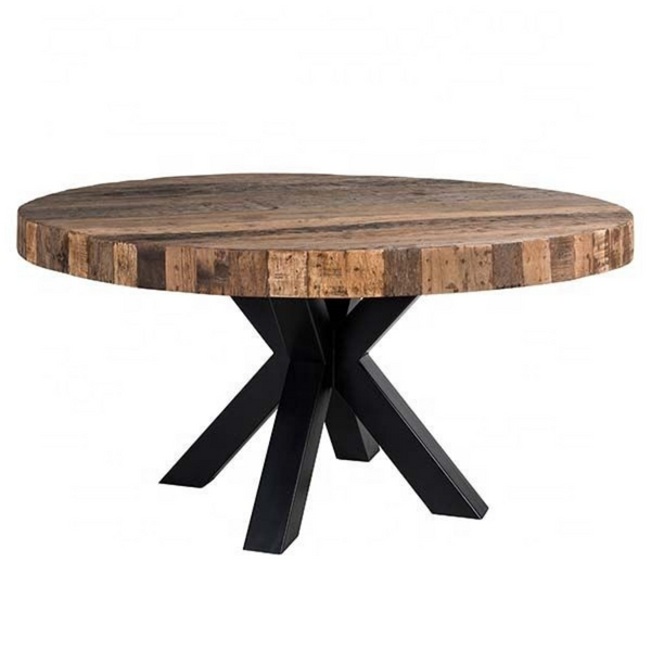 Industrial Railway Round Dining Table (6970513260726)