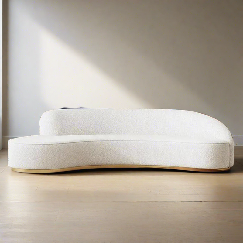 Isola Boucle & Linen Curved Sofa