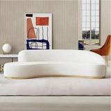 Isola Boucle & Linen Curved Sofa