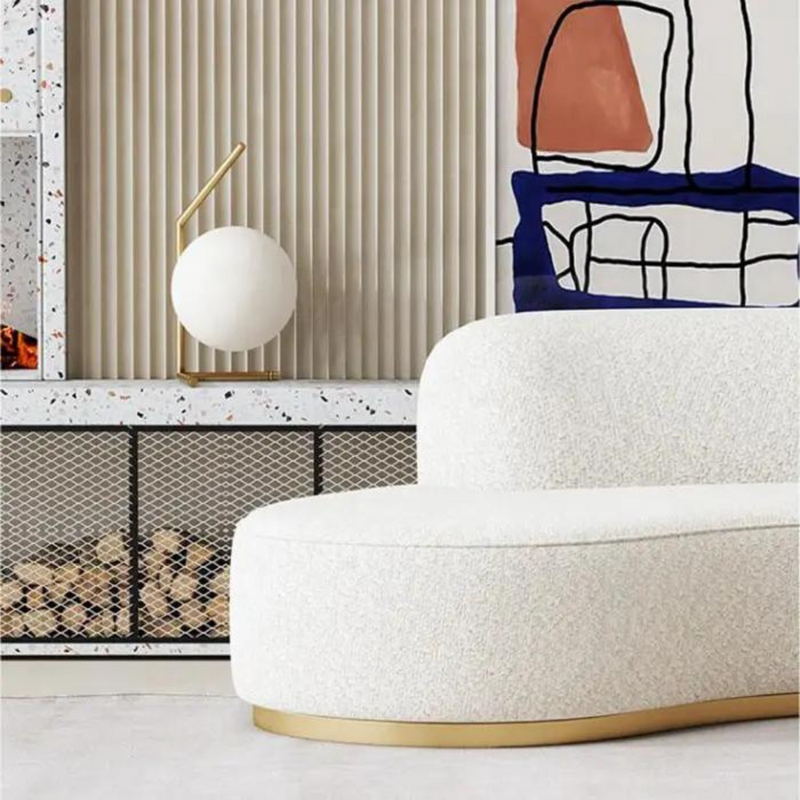 Isola Boucle Linen Curved Sofa My Home Design