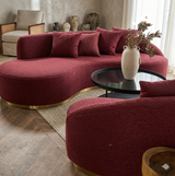 Isola Boucle & Linen Curved Sofa - Ready to Ship