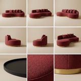 Isola Boucle & Linen Curved Sofa - Ready to Ship