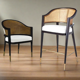 Levanto Kitchen Bar Stool Chairs - Wooden & Rattan