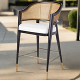 Levanto Kitchen Bar Stool Chairs - Wooden & Rattan