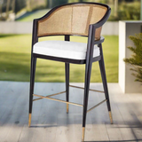 Levanto Kitchen Bar Stool Chairs - Wooden & Rattan