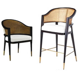 Levanto Kitchen Bar Stool Chairs - Wooden & Rattan