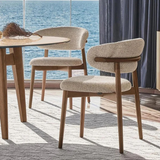 Martina Nordic Linen Wood Dining Chair