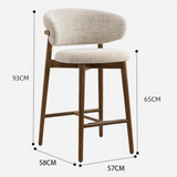 Martina Nordic Wood Dining Kitchen Bar Stool
