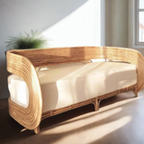 Monet Rattan Cane Curved Sofa Two Seaters
