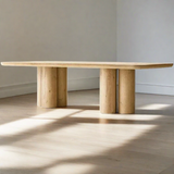 Monsanto Rounded Corner Rectangular Shape Wood Dining Table