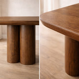 Monsanto Rounded Corner Rectangular Shape Wood Dining Table