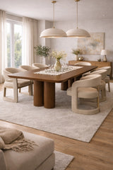 Monsanto Rounded Corner Rectangular Shape Wood Dining Table