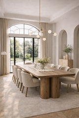 Monsanto Rounded Corner Rectangular Shape Wood Dining Table