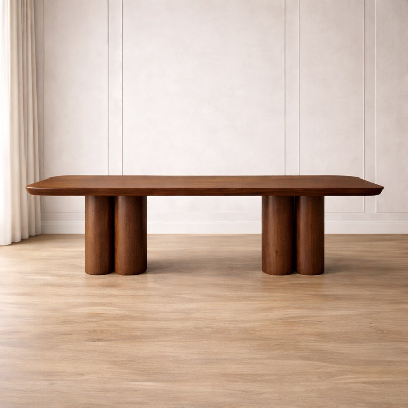 Monsanto Rounded Corner Rectangular Shape Wood Dining Table – My Home ...