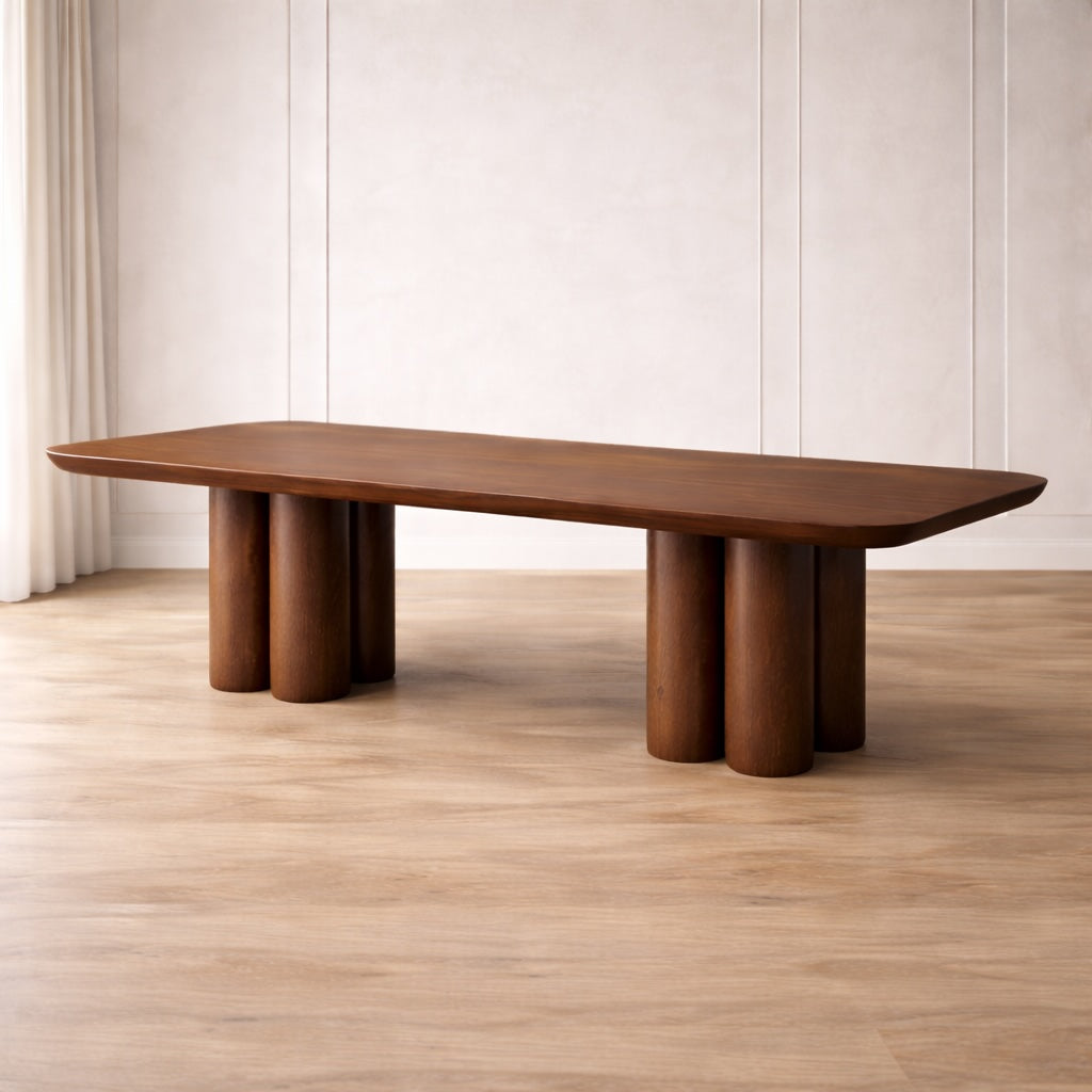 Rectangular Dining Table With Rounded Corners Monsanto Rounded Corner Rectangular Shape Wood Dining Table – My Home ...