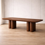 Monsanto Rounded Corner Rectangular Shape Wood Dining Table