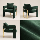 Monterosso Velvet Accent Arm Dining Chair – Dark Green – Ready to Ship