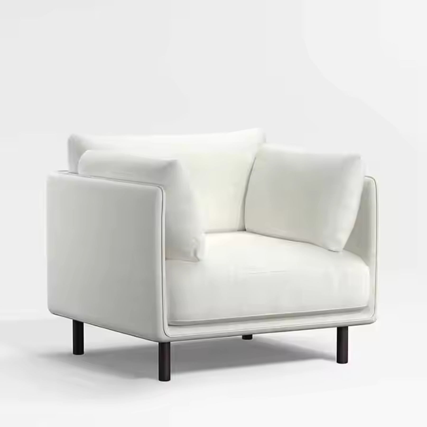 Monza Upholstered Cream Fabric Lounge Chair My Home Design
