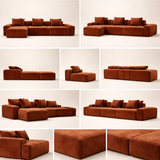 Muse Terracotta Modular Set | 3-Seater Chaise