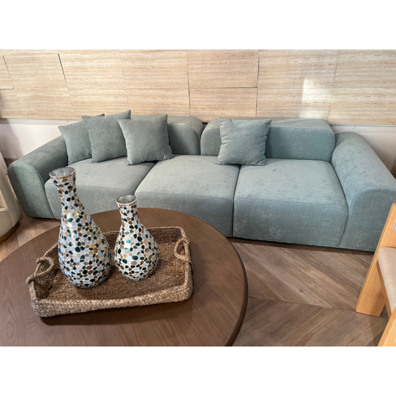 Opulenza Curved Sofa 4 seater - Light Blue - Ready to Ship