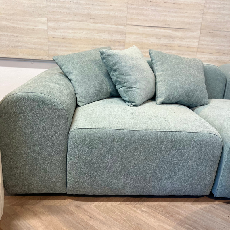 Opulenza Curved Sofa 4 seater - Light Blue - Ready to Ship