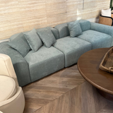 Opulenza Curved Sofa 4 seater - Light Blue - Ready to Ship