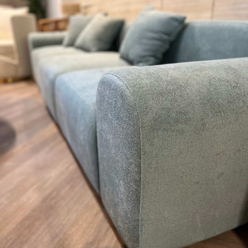 Opulenza Curved Sofa 4 seater - Light Blue - Ready to Ship