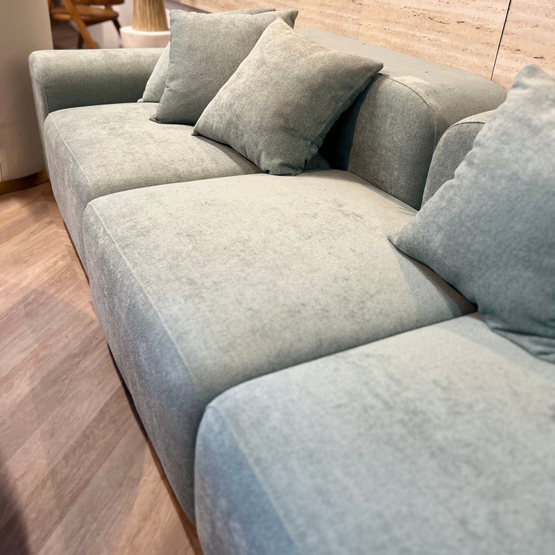 Opulenza Curved Sofa 4 seater - Light Blue - Ready to Ship