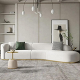 Plugia Boucle & Linen Curved Sofa