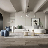 Plugia Boucle & Linen Curved Sofa