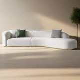 Plugia Boucle & Linen Curved Sofa