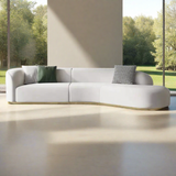 Plugia Boucle & Linen Curved Sofa