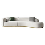 Plugia Boucle & Linen Curved Sofa
