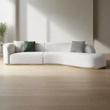 Plugia Boucle & Linen Curved Sofa