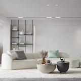 Plugia Boucle & Linen Curved Sofa
