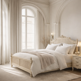 Queen Victoria Bed | King Size | Beige -  Ready to Ship