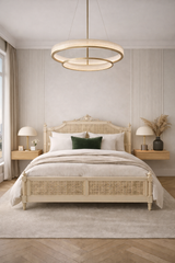 Queen Victoria Bed | King Size | Beige -  Ready to Ship